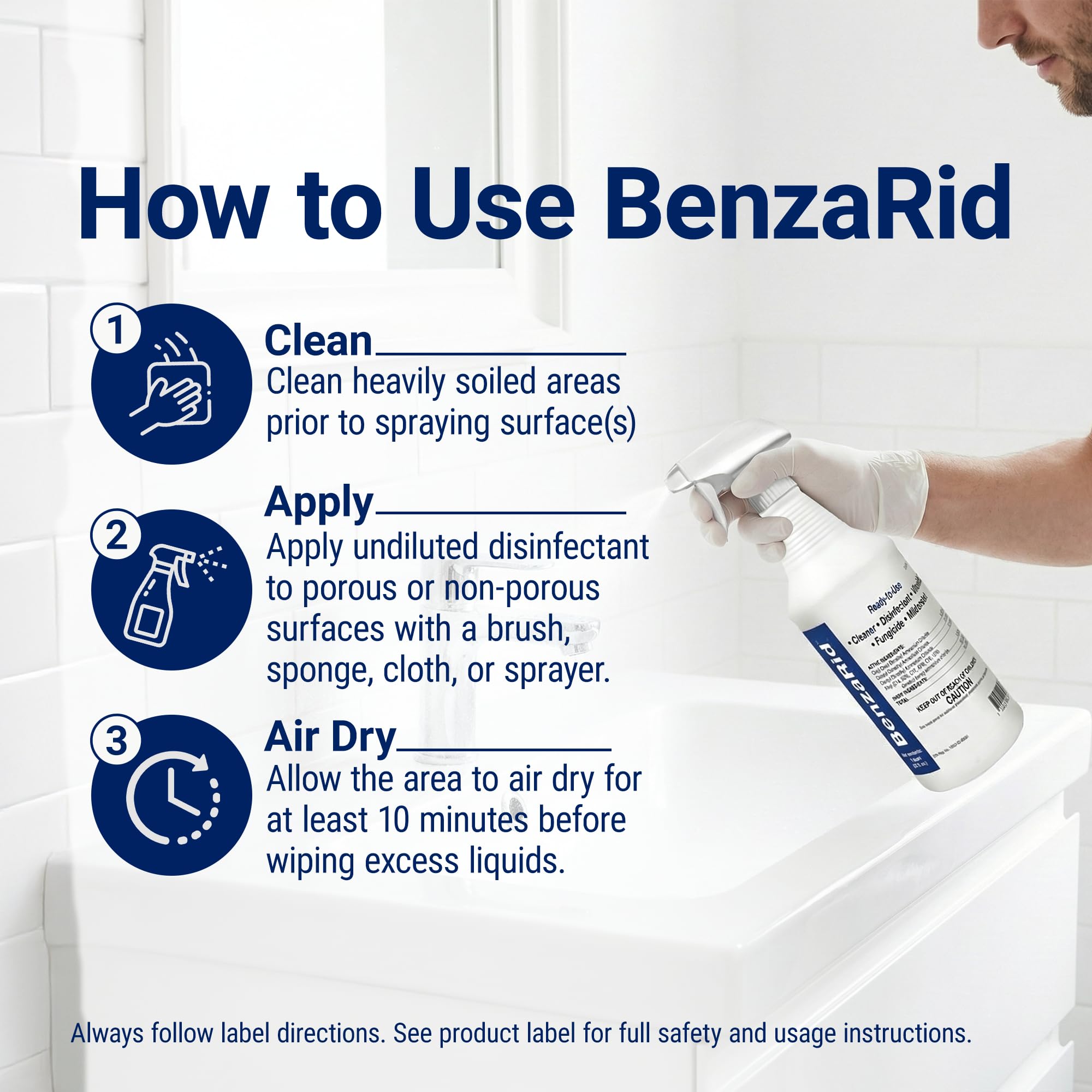 BenzaRid Pro packaging with 1 gal and 32 oz bottle
