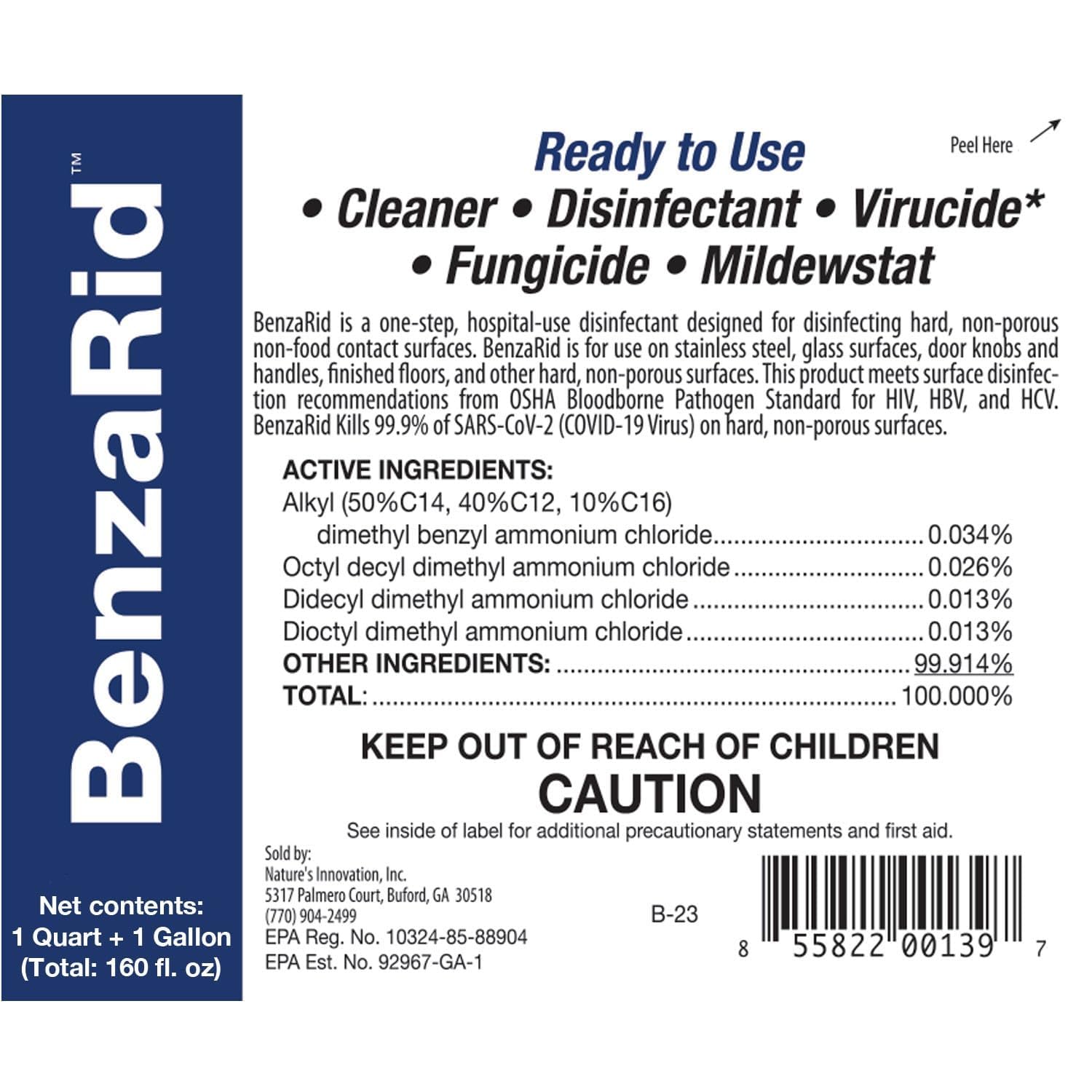BenzaRid Pro surface safety reminder for proper usage