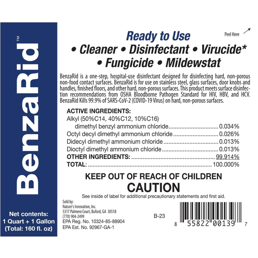 BenzaRid Pro surface safety reminder for proper usage