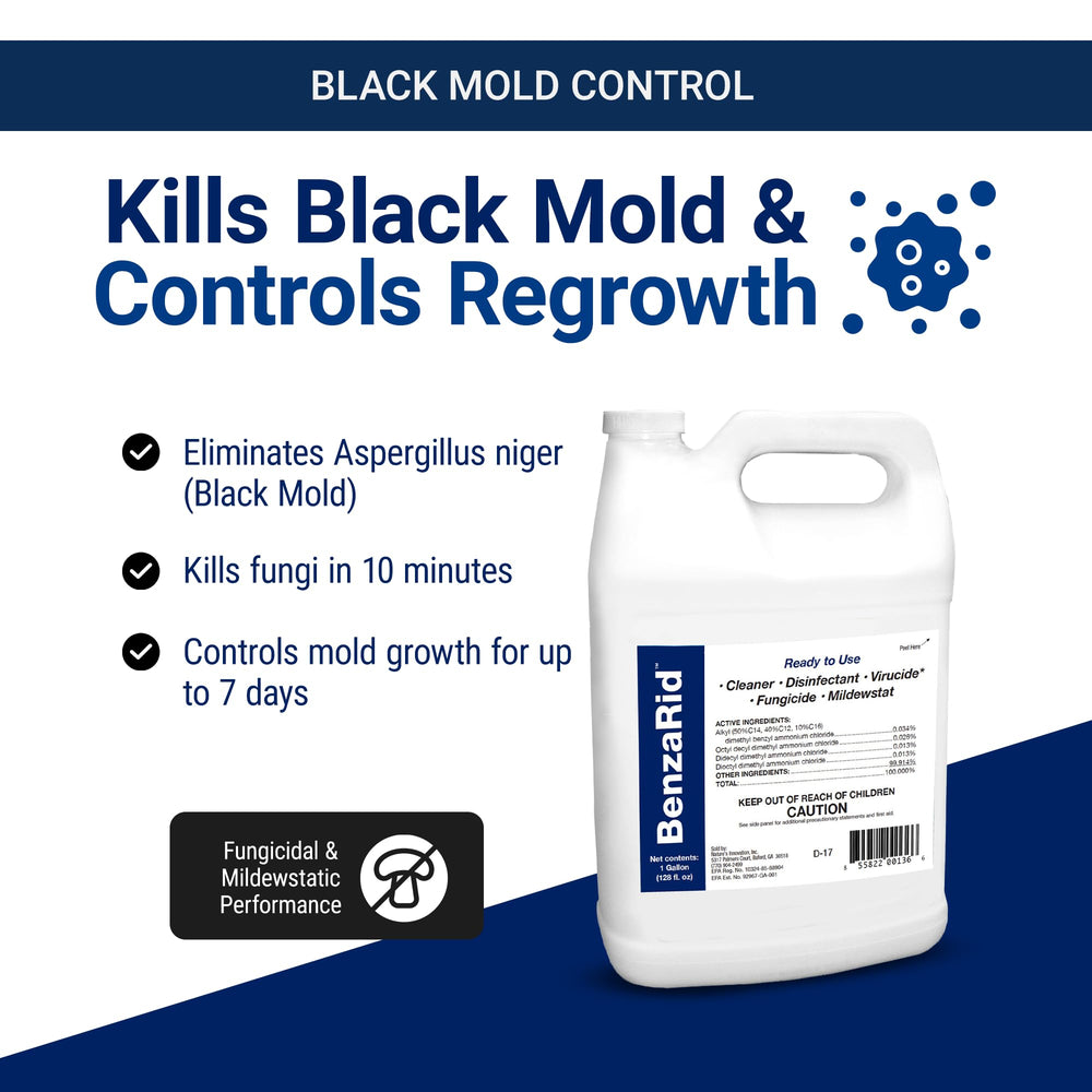 BenzaRid virucide and fungicide action on surfaces