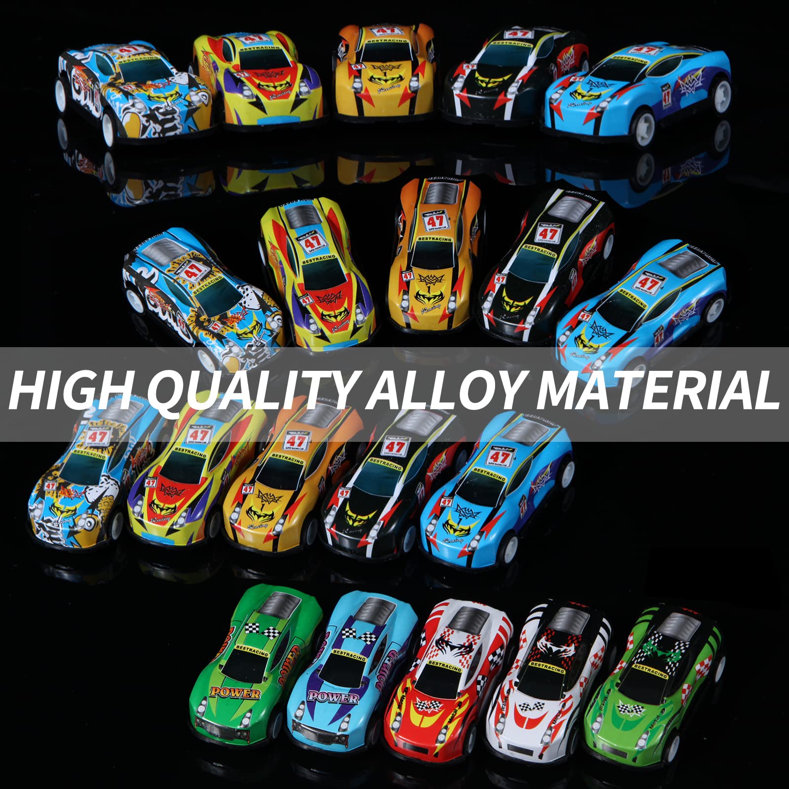 Benzem mini racing cars with no battery pull-back action for quick play.