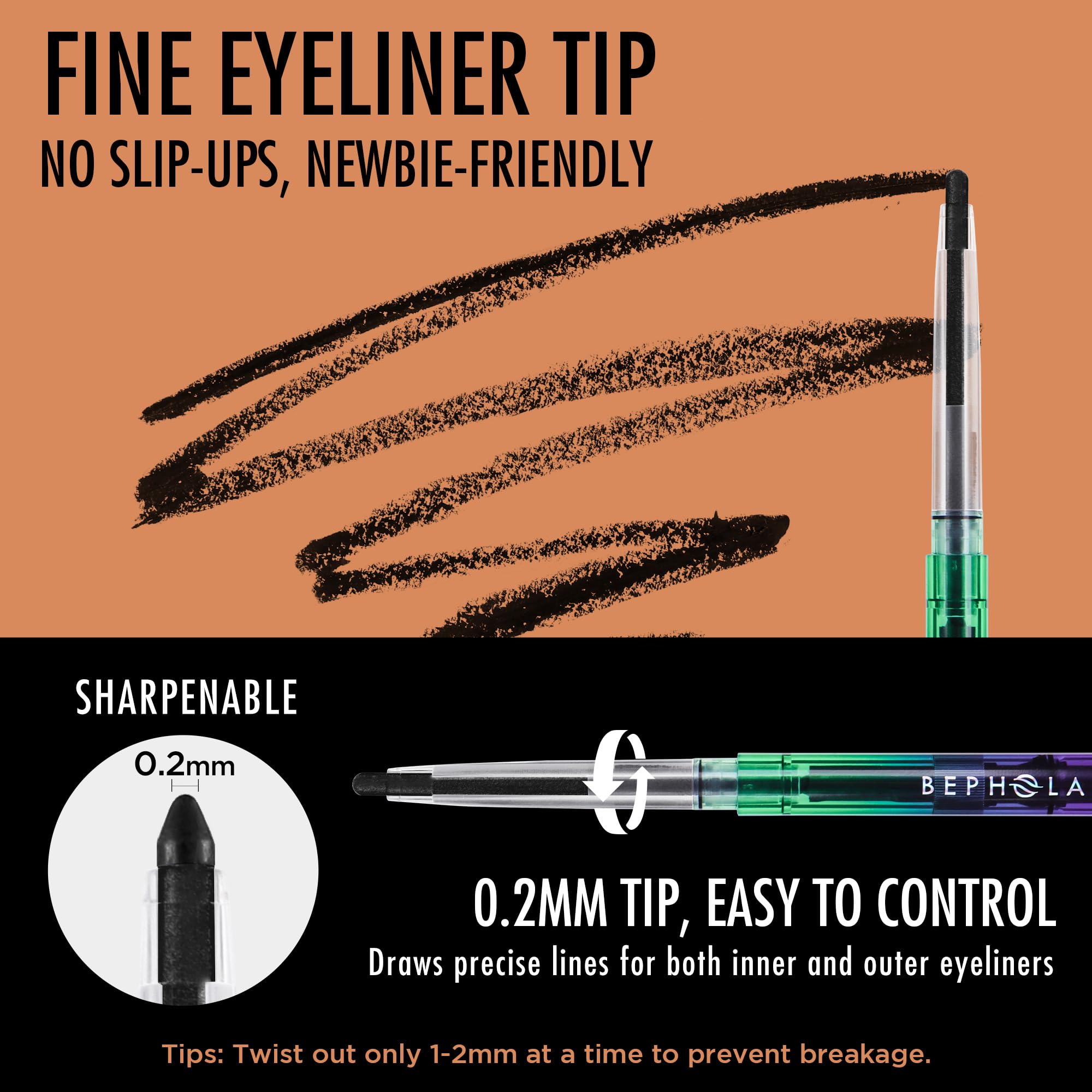 BEPHOLAN built-in sharpener ensures precise lines