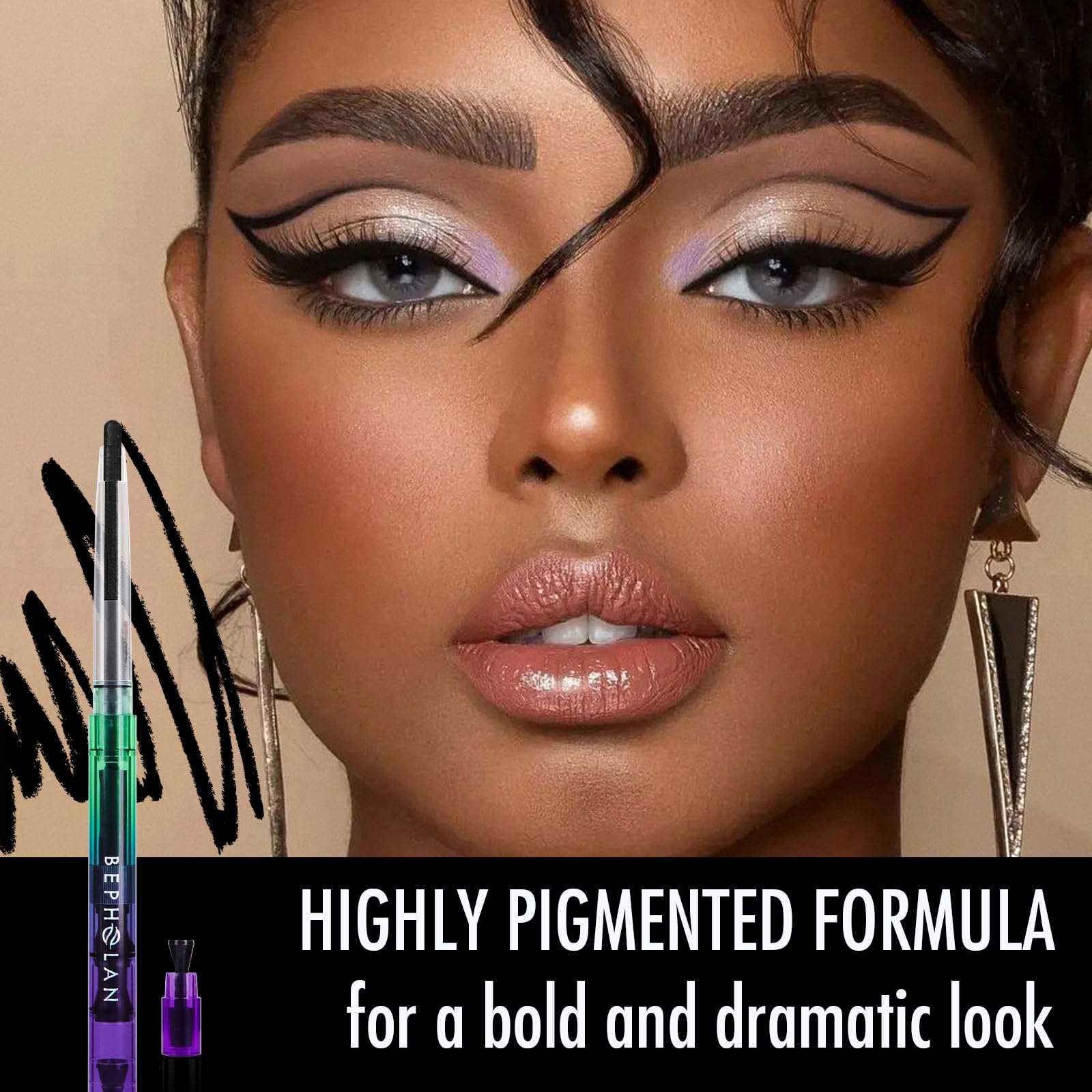 BEPHOLAN waterproof-smudge-proof formula stays put through the day