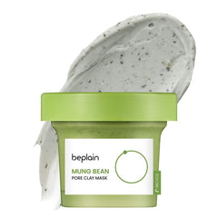 Beplain Mung Bean Pore Clay Mask jar highlights fragrance-free cleansing for refined pores.