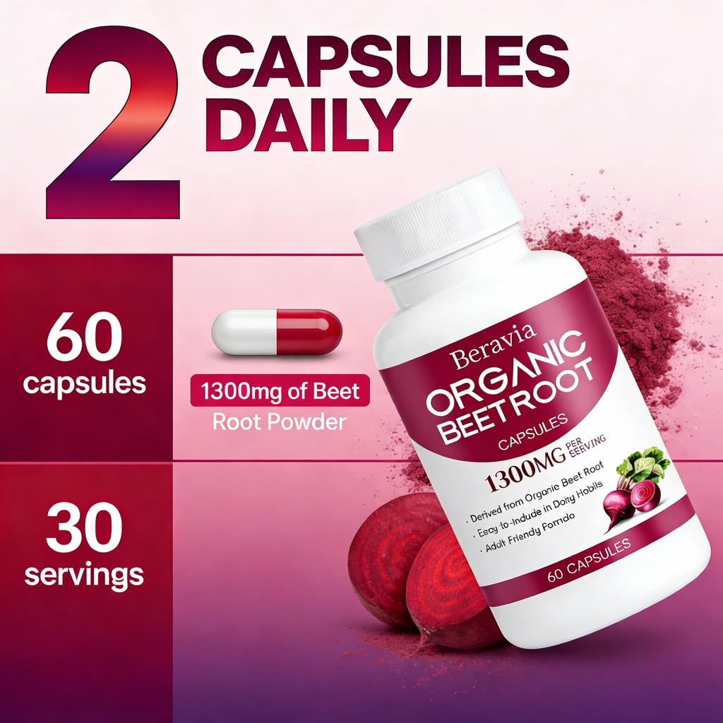 Beravia Beet Root Capsules on desk for on-the-go supplementation