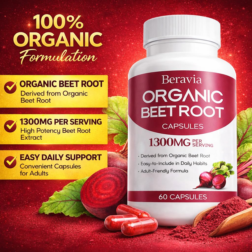 Beravia Beet Root Capsules vegan-non-gmo label appeals to health-conscious shoppers