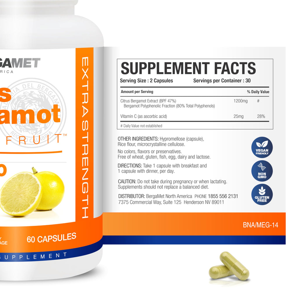 BergaMet 170:1 extract visual highlighting high potency in every capsule