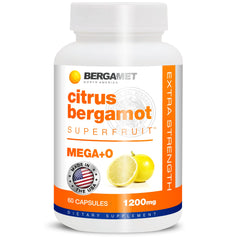 BergaMet Citrus Bergamot capsules—front view highlighting convenient daily support.