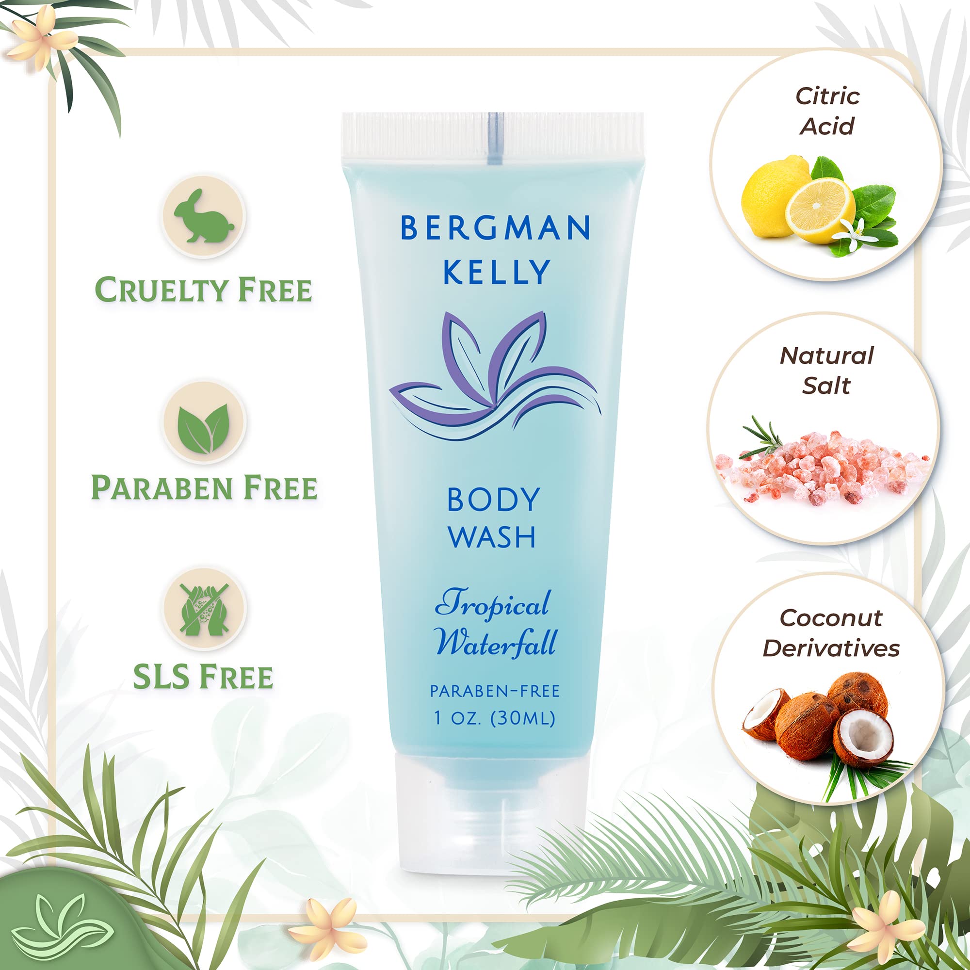 BERGMAN KELLY ginger lime scent bottle evokes tropical waterfall ambiance