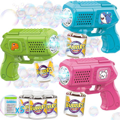 Beria Bubble Guns 3-pack with light-up bubbles for outdoor play