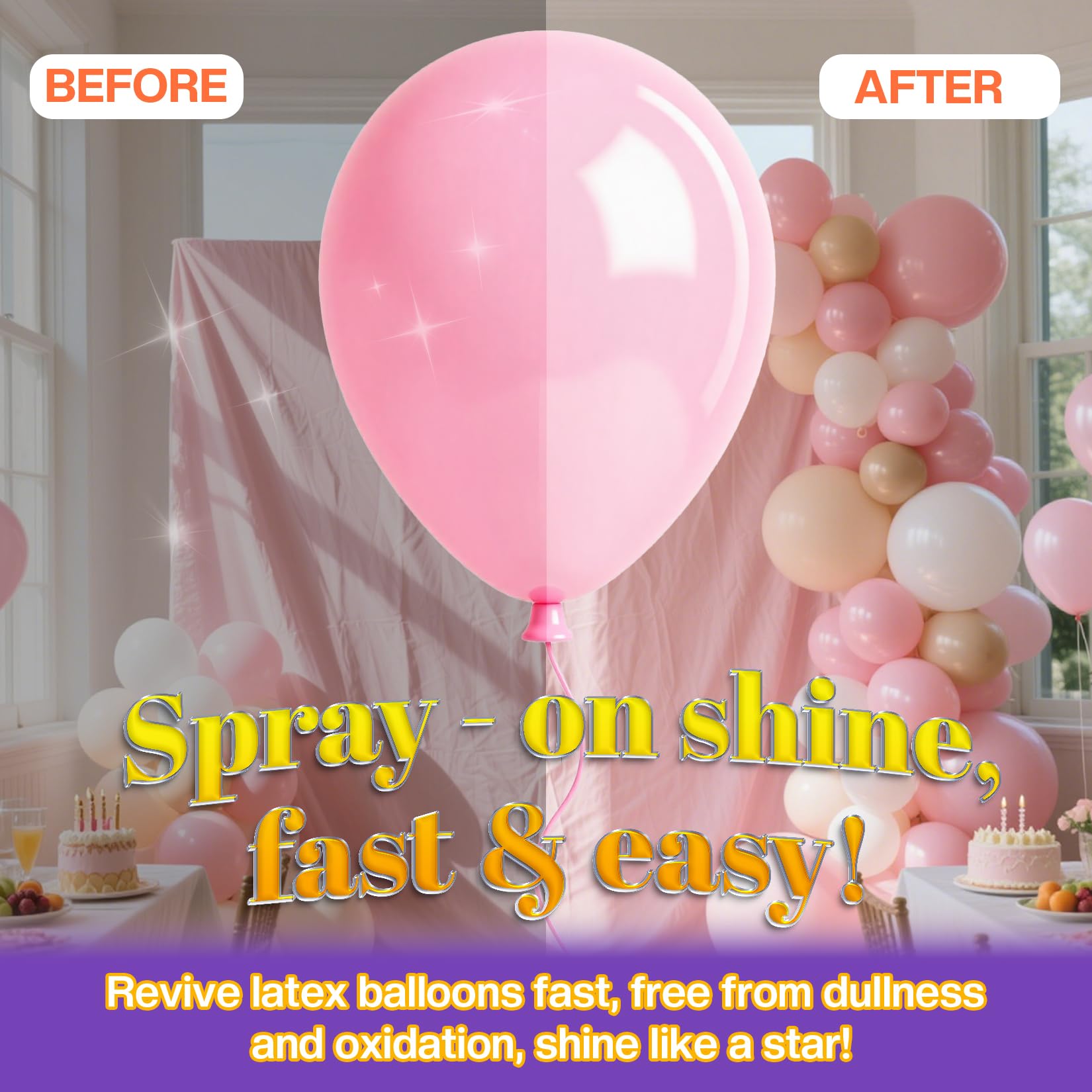 BERIOVE Balloon Shine on foil balloons adds vibrant, waterproof sheen.