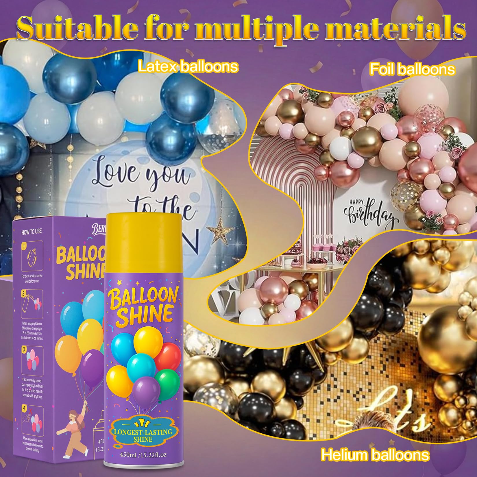 BERIOVE Balloon Shine creates waterproof gloss for indoor and outdoor decor.