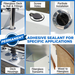 Berkland 5200FC sealant applied to through-hull fittings