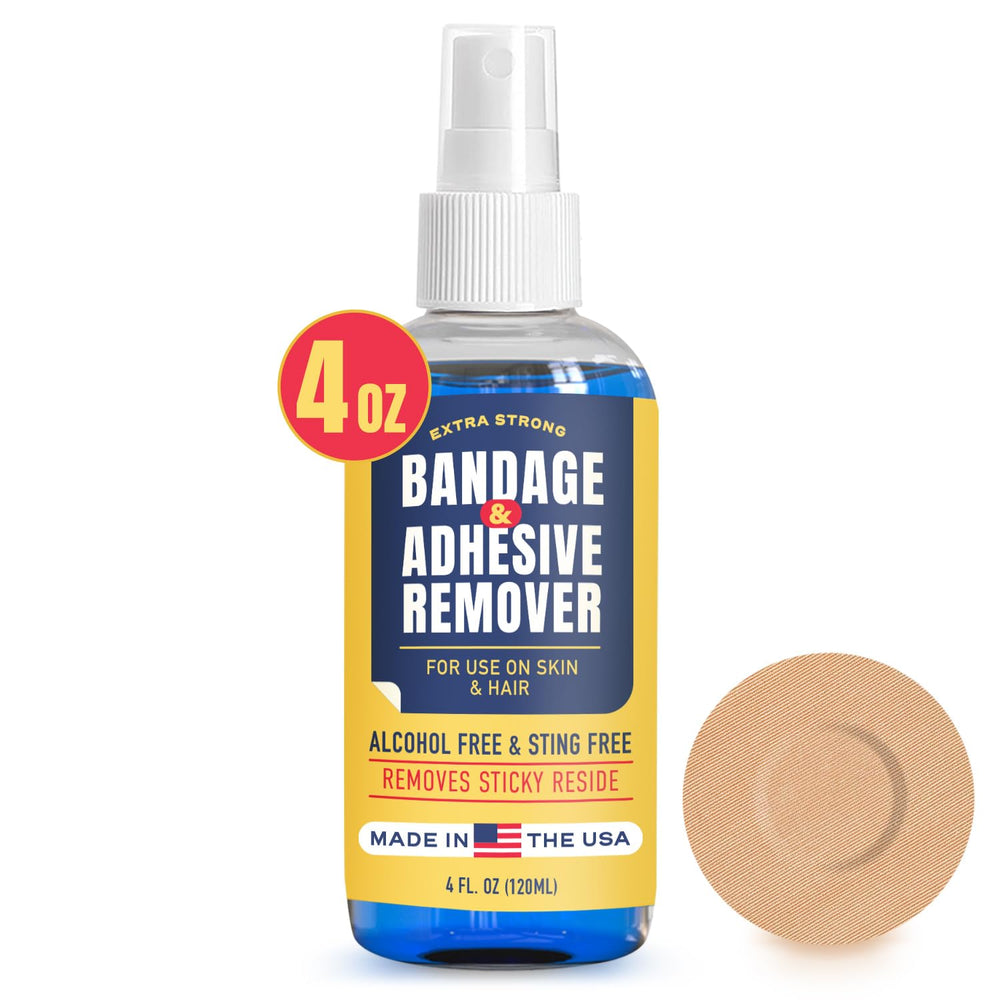 Berkland Sting-Free Adhesive Remover 4 oz bottle for gentle adhesive removal on sensitive skin.