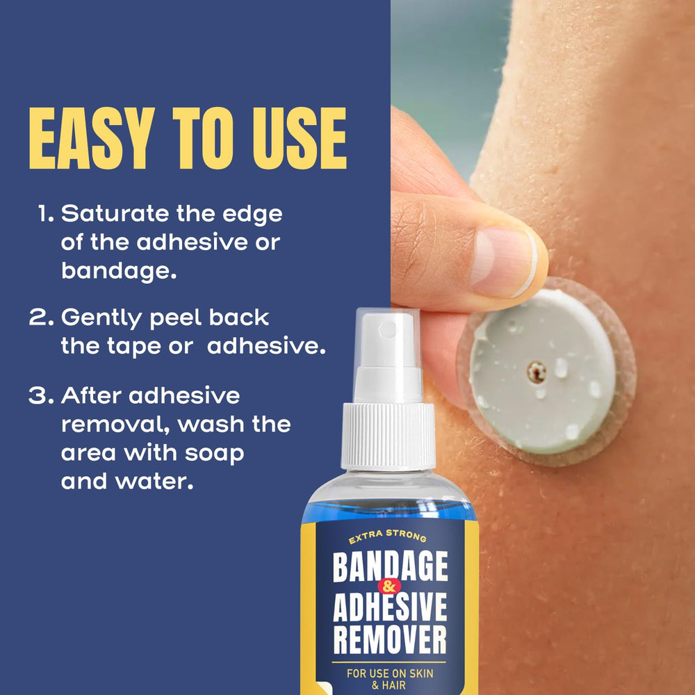 Berkland Sting-Free Adhesive Remover used with continuous glucose monitor tape.