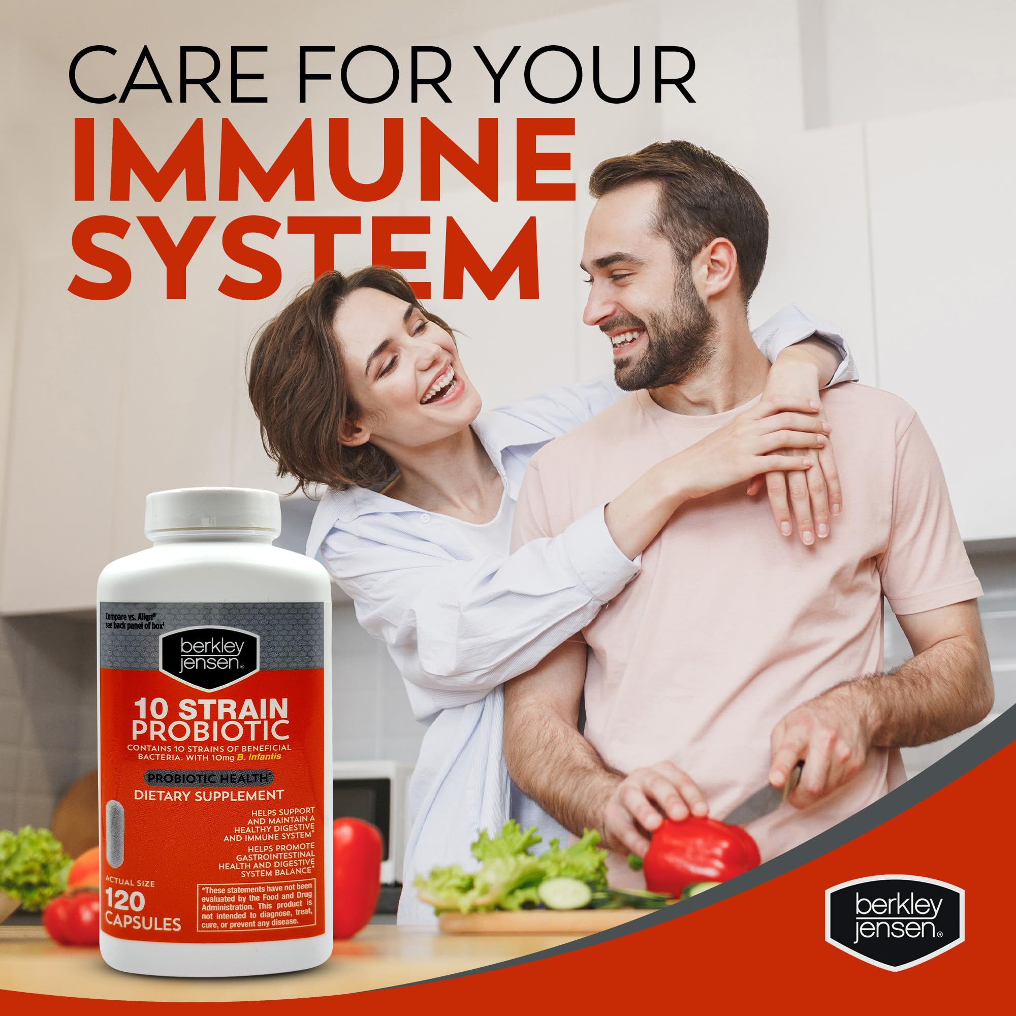 Berkley Jensen daily-use capsule with water suggests an easy routine