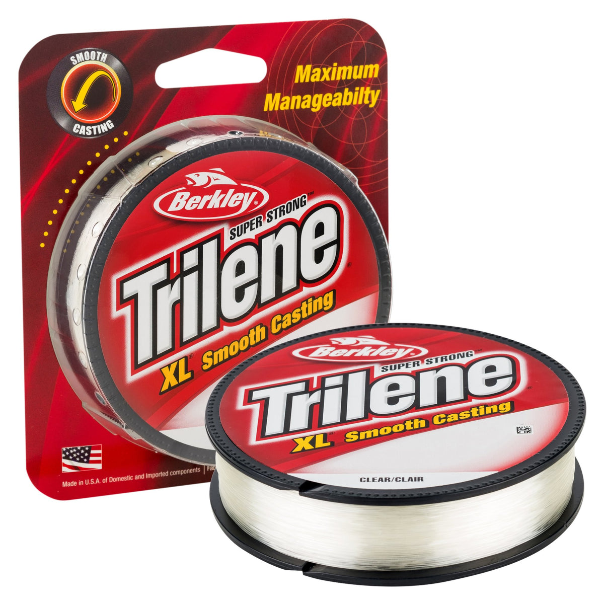 Berkley Trilene XL Clear 4lb line for smooth casting and strong knots in freshwater