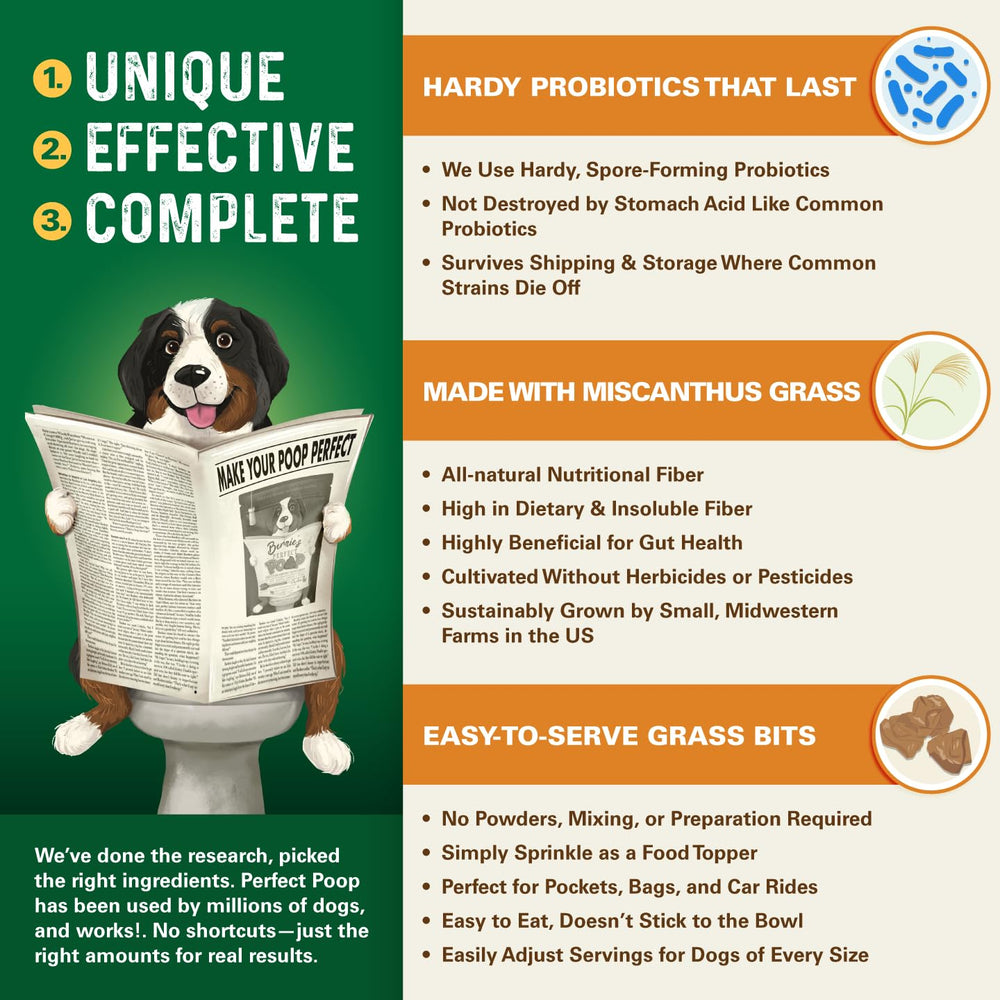 Bernie's Perfect Poop mix doubles as a tasty treat topper