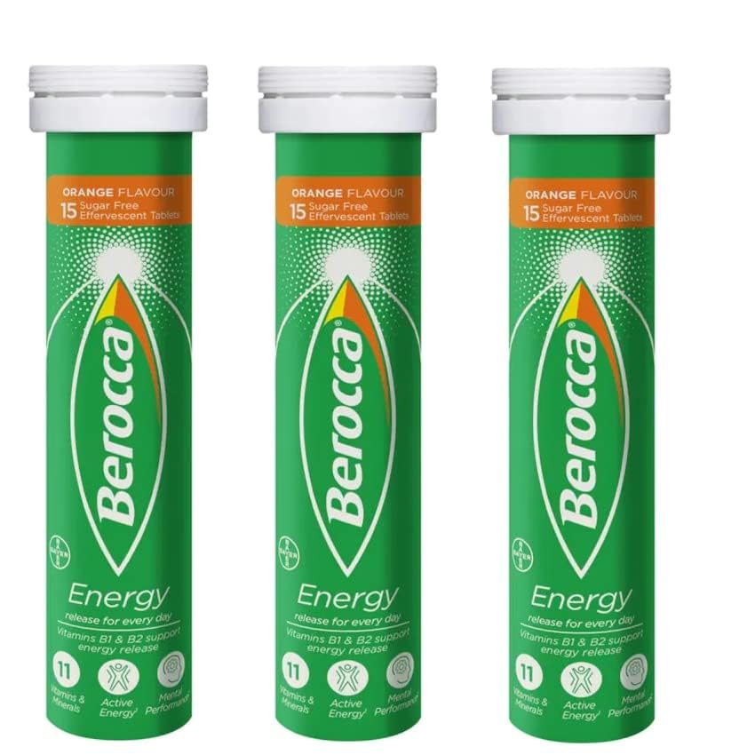 Berocca Orange packaging back showing product details and no artificial colours