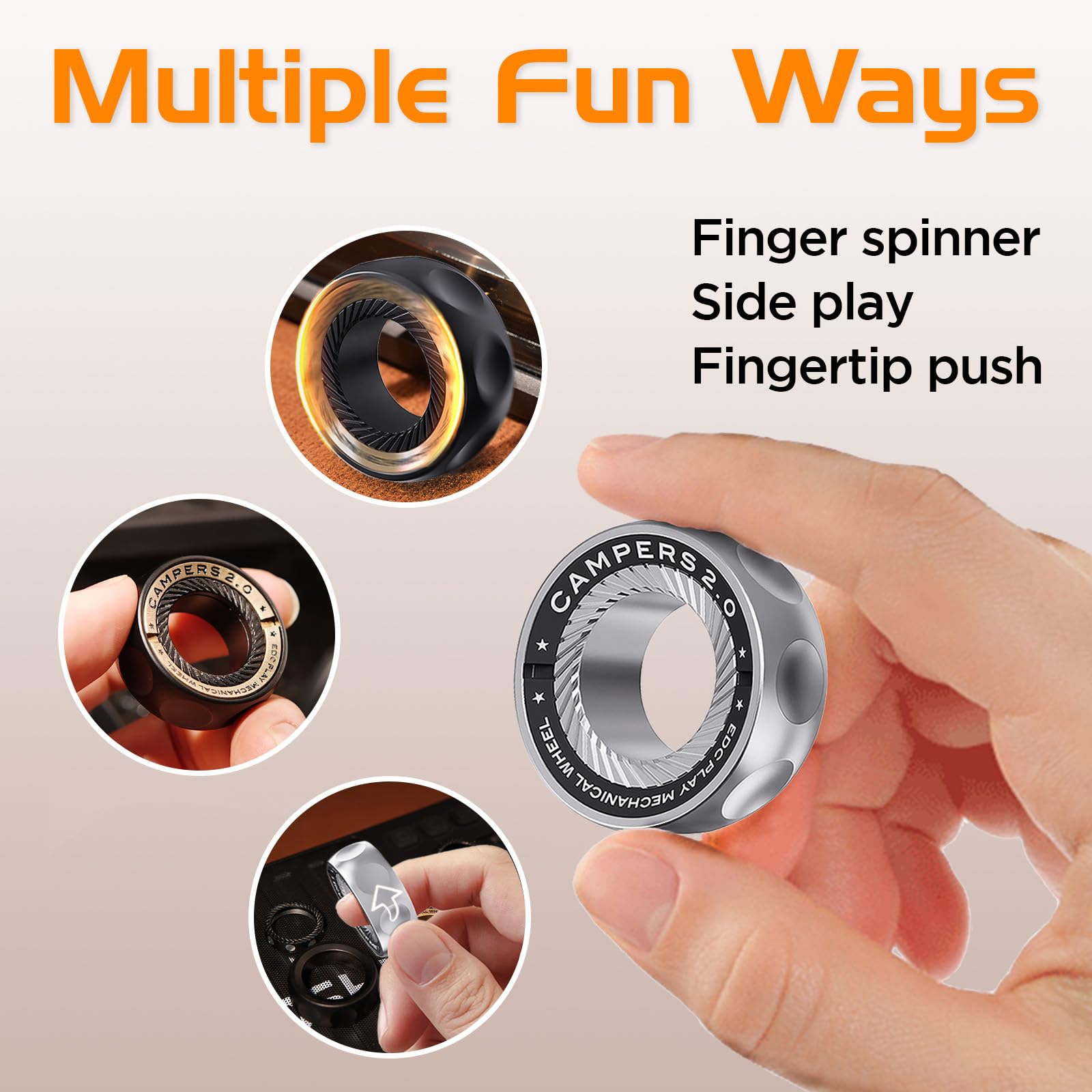 Berotok fidget ring demonstrates rotating sounds that enhance sensory focus.