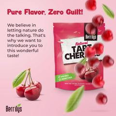Berrilys dried cherries no sugar added, ideal for clean ingredient snacking.