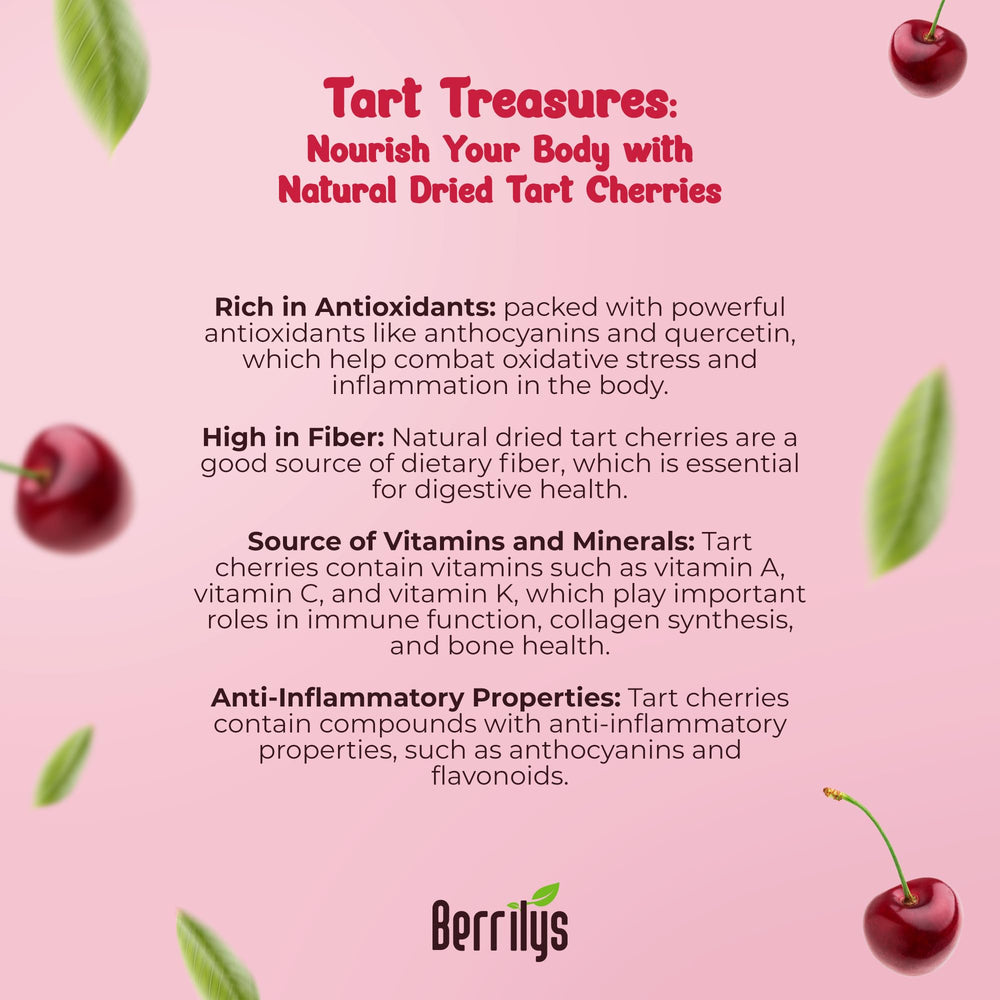 Berrilys dried cherries snack idea, versatile in salads and oats.