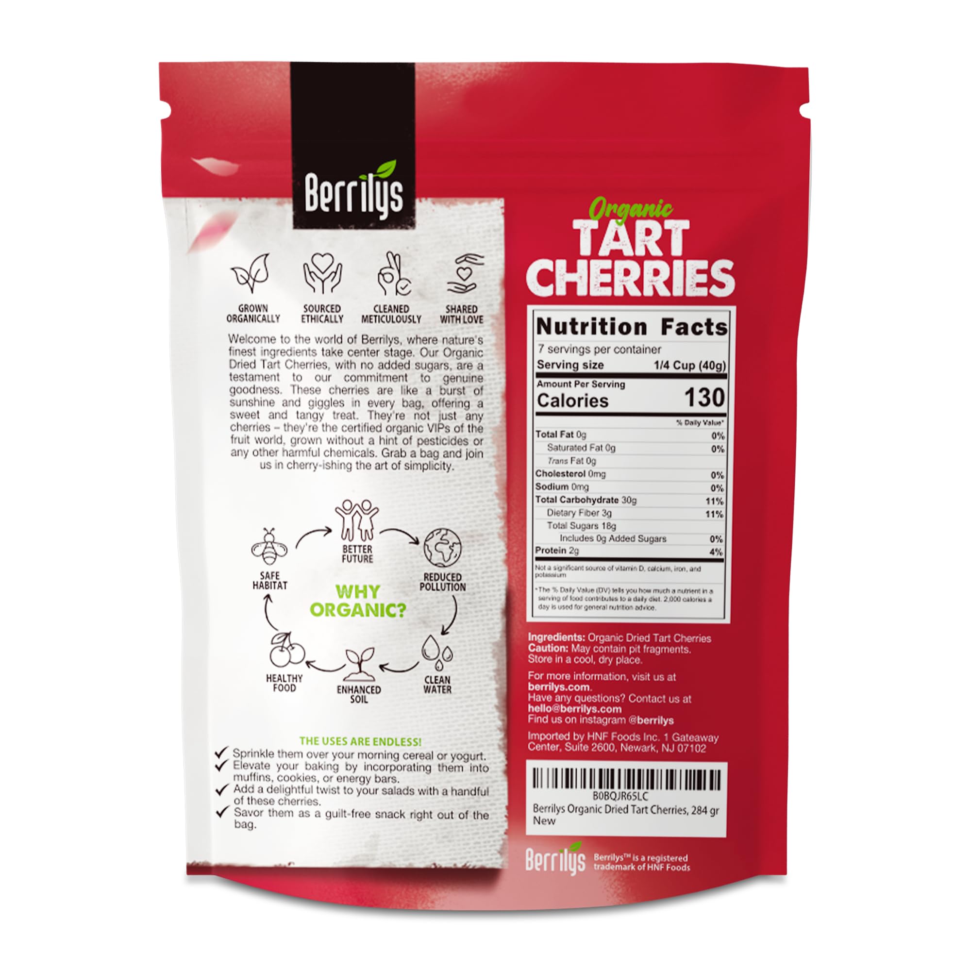 Berrilys tart cherries pitted for quick, convenient use in smoothies and desserts.