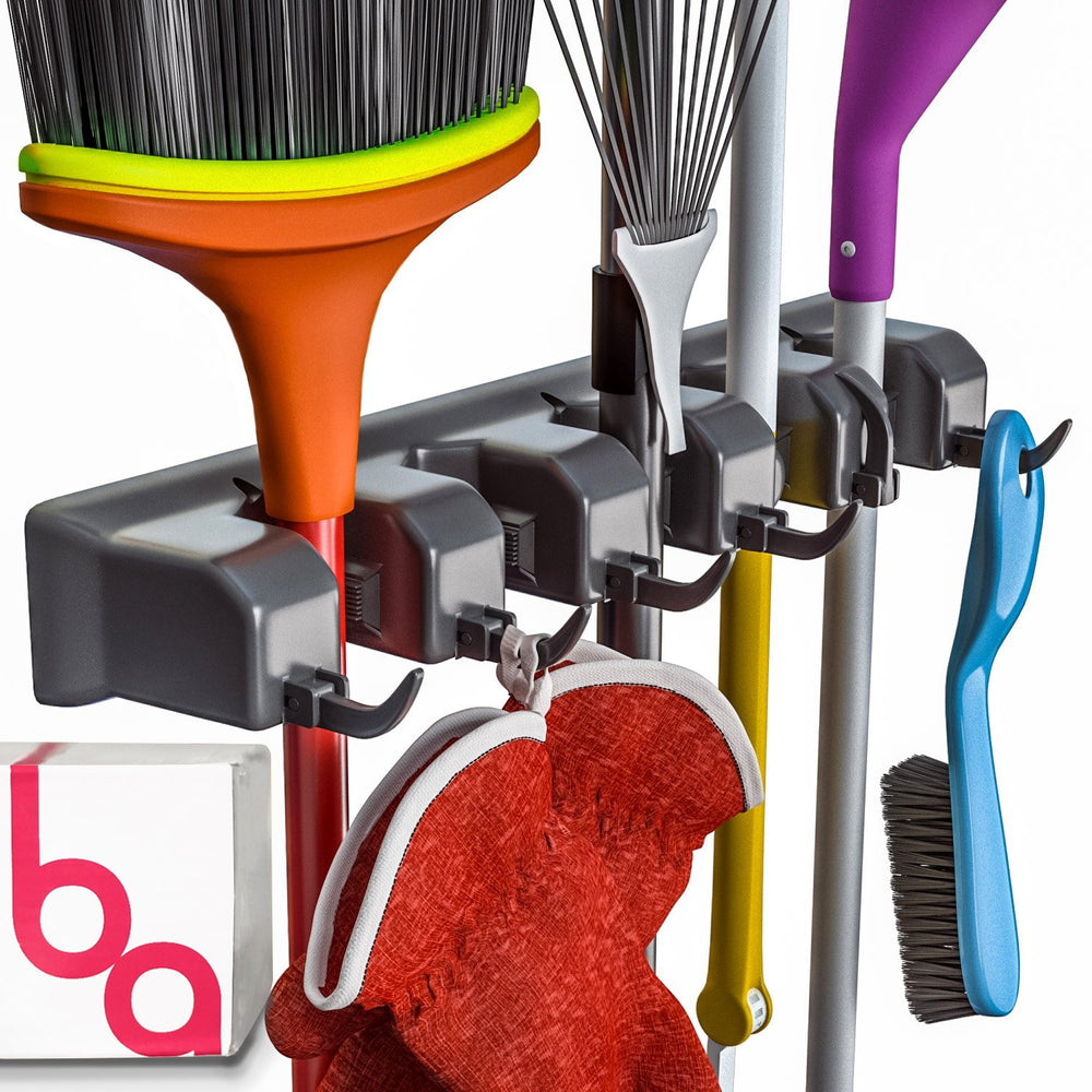 Berry Ave EXTRA GRIP mop and broom holder wall-mount assembly guide for easy setup