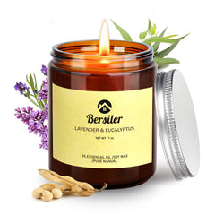 Bersiler Lavender Eucalyptus candle glow for relaxation in home spaces