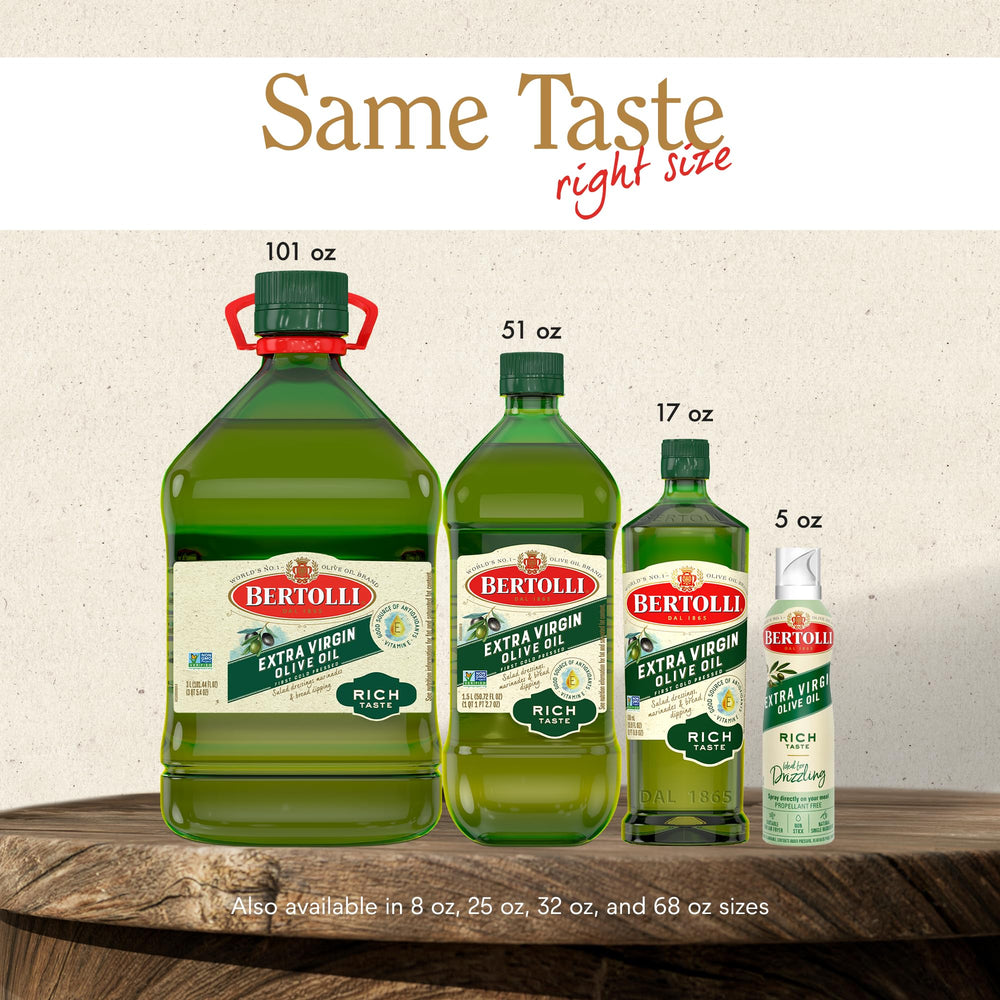 Bertolli Dark bottle preserves freshness and aroma from grove to table.
