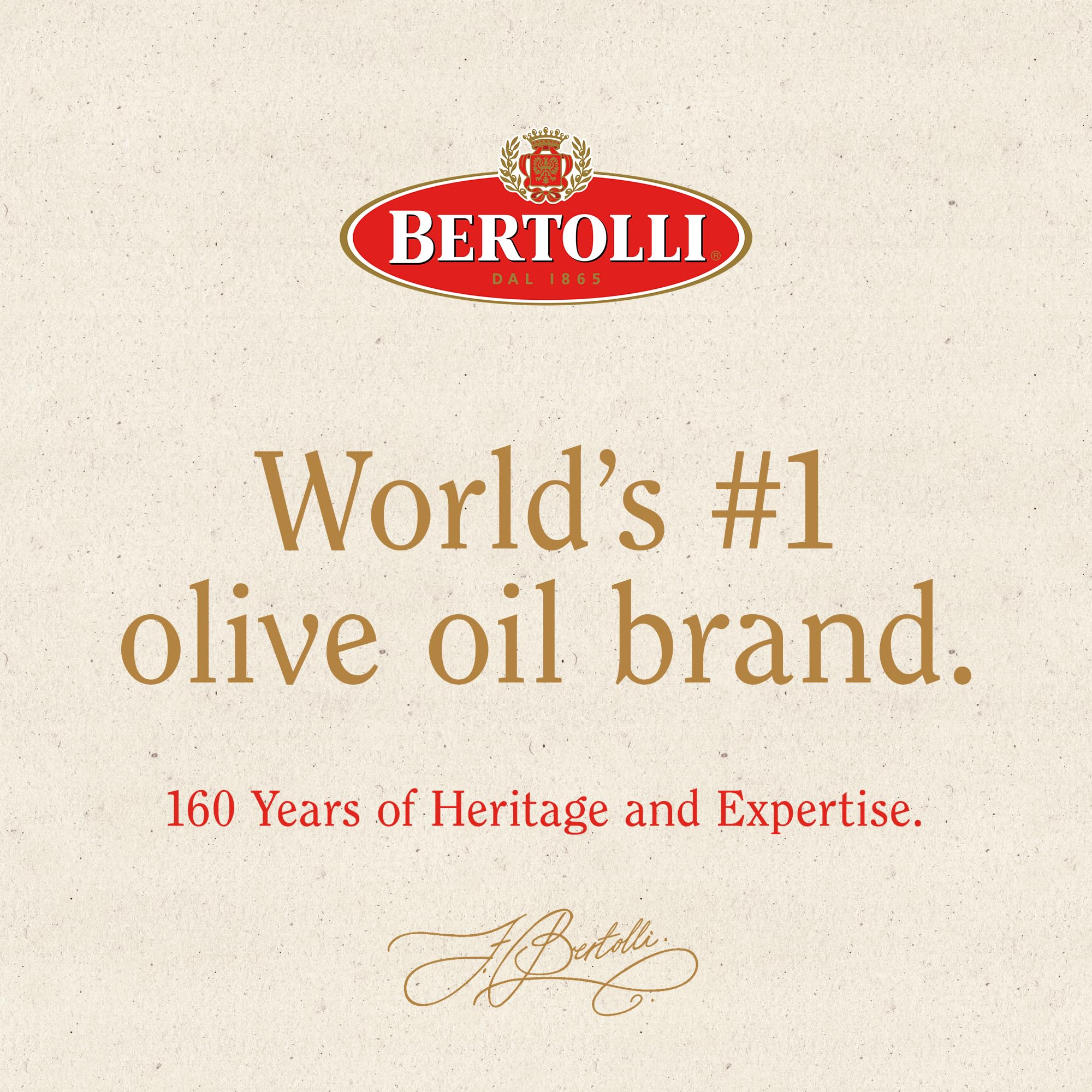 Bertolli Polyphenols EVOO bottle highlights rich flavor with natural polyphenols.