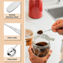 BERYLER deep-round-bowl spoon prevents spills when scooping powders or tea.