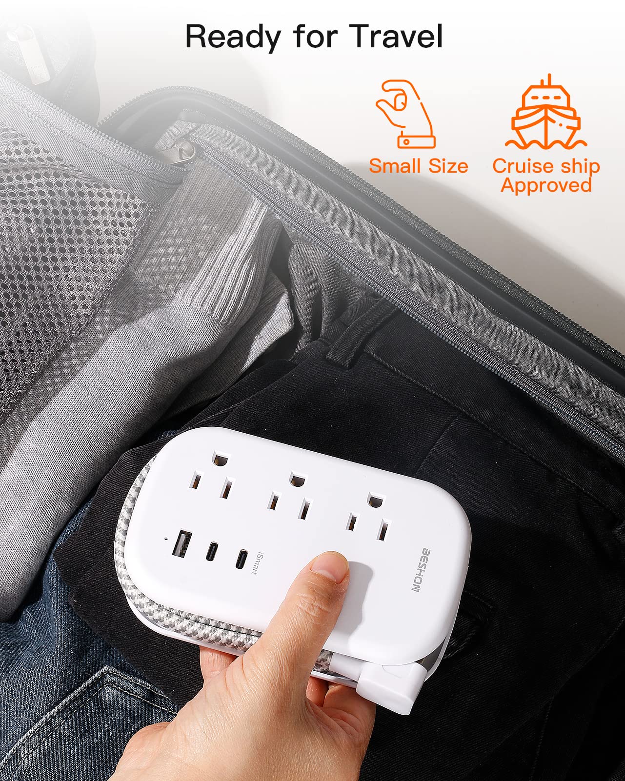 BESHON cruise ship friendly power strip designed without surge protection