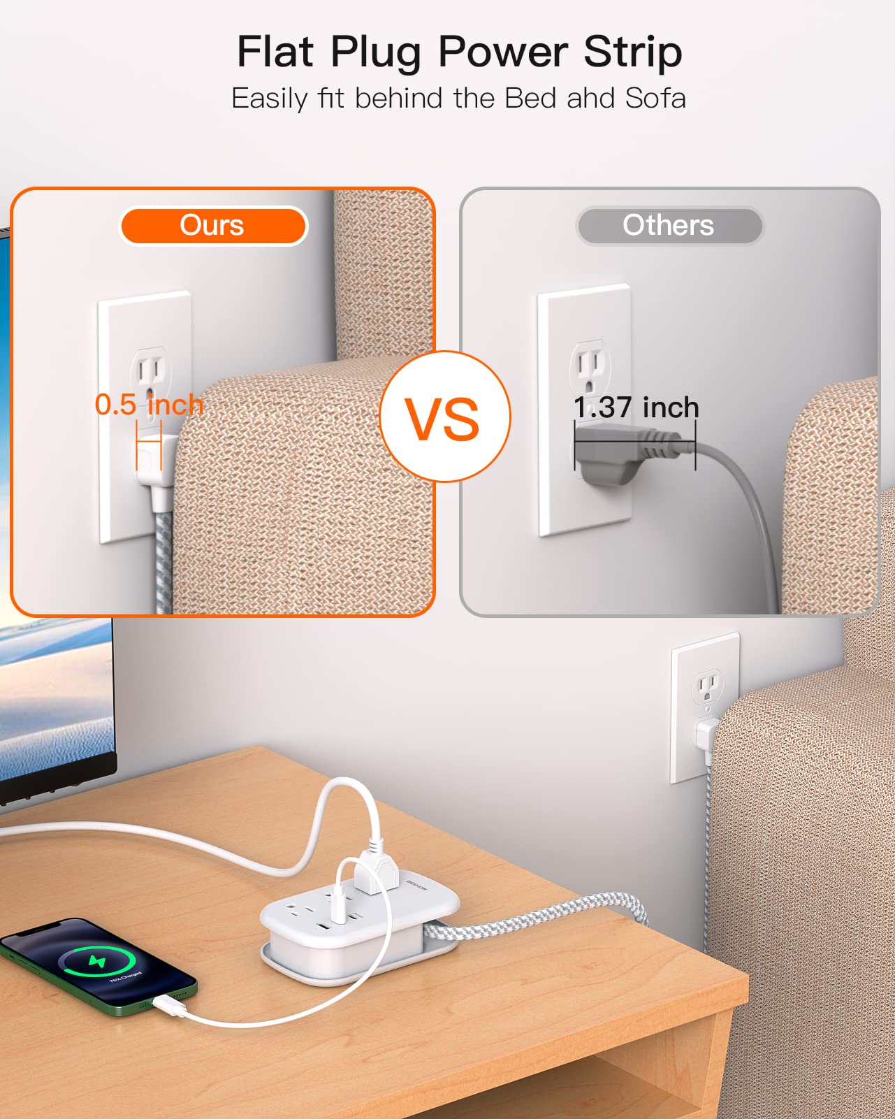 BESHON USB-C and USB-A ports for fast charging on the go
