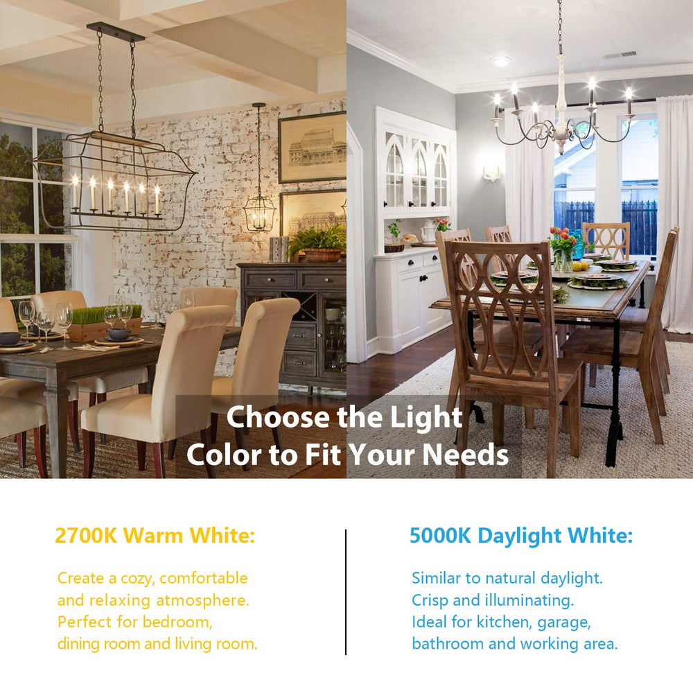 BesLowe E12-base bulbs compatible with chandeliers and sconces