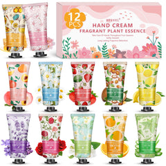 Besnel 12-pack hand cream set with assorted fragrances for daily mood uplift.