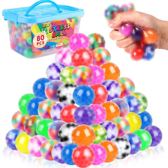 BESNEL 80-pack stress balls in 16 colors for versatile desk relief.
