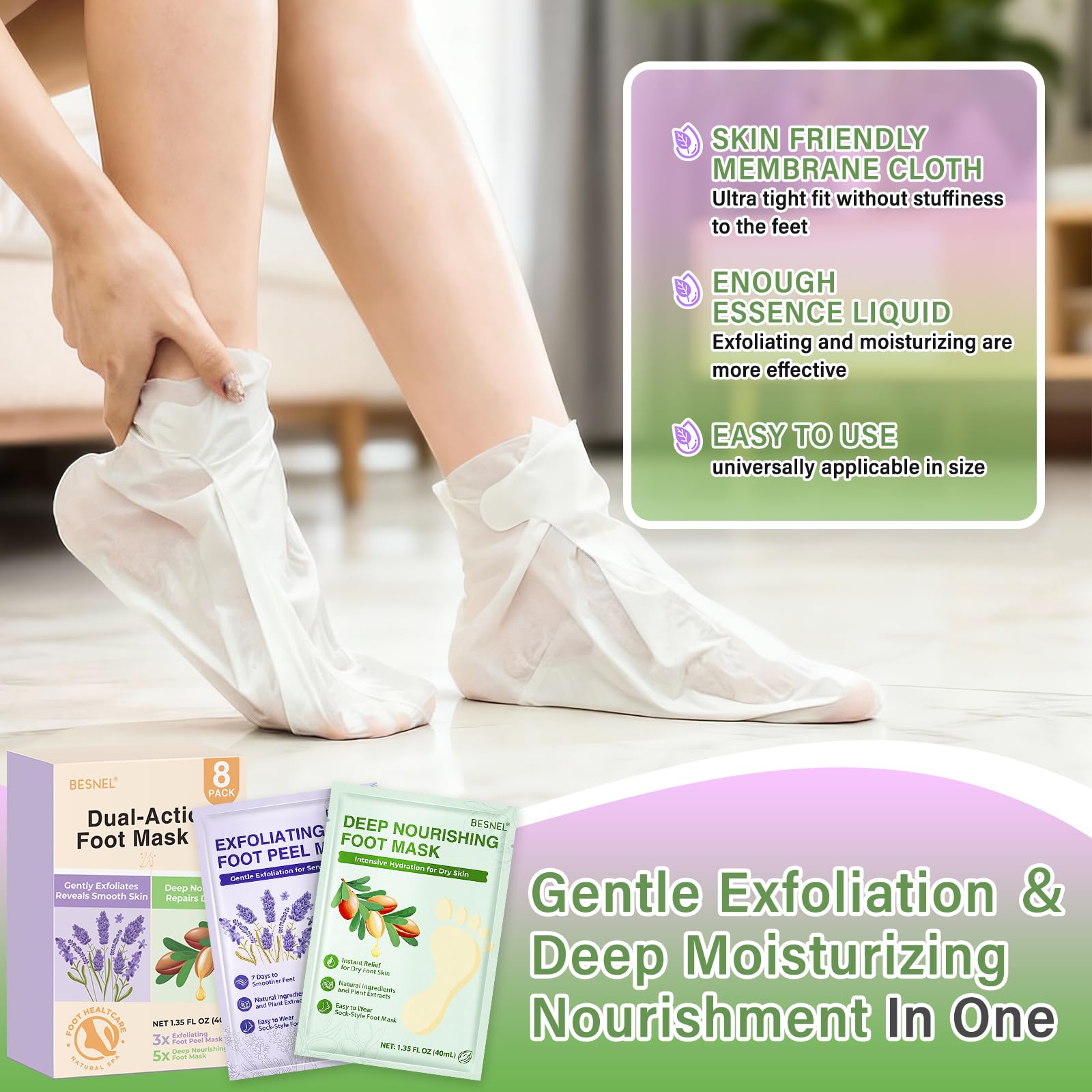 Besnel foot mask shea butter nourishes and improves texture
