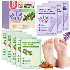 Besnel foot peeling mask exfoliating 3-pack gently removes dead skin for smoother feet
