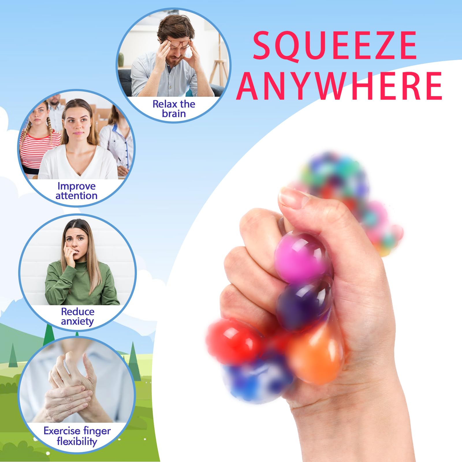 Besnel stress ball gift box-ready packaging for birthdays and Easter gifts.