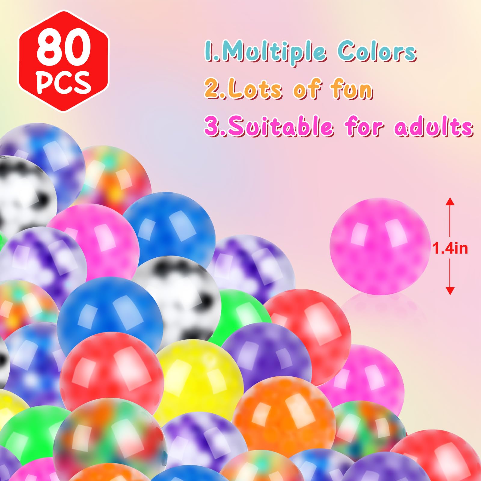 Besnel 1.4-inch stress balls fit in the palm for quick focus breaks.