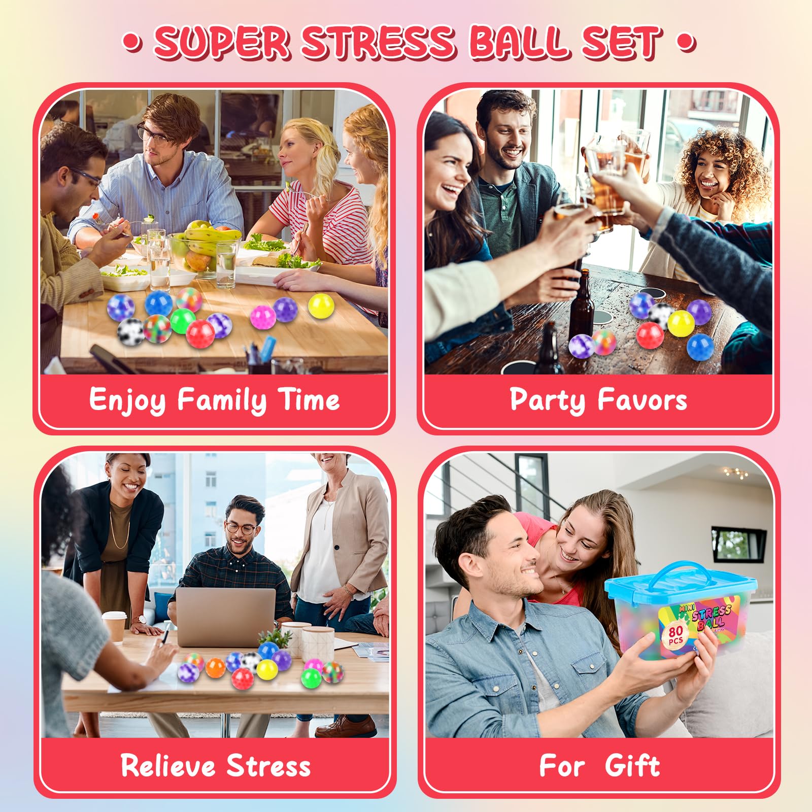 BESNEL stress balls as party favors with tactile entertainment.