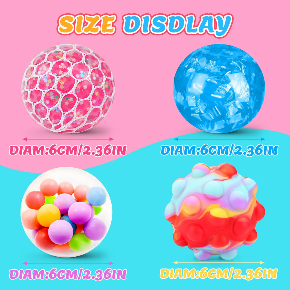 Besnel stress balls featuring reflective ribbons for sensory play