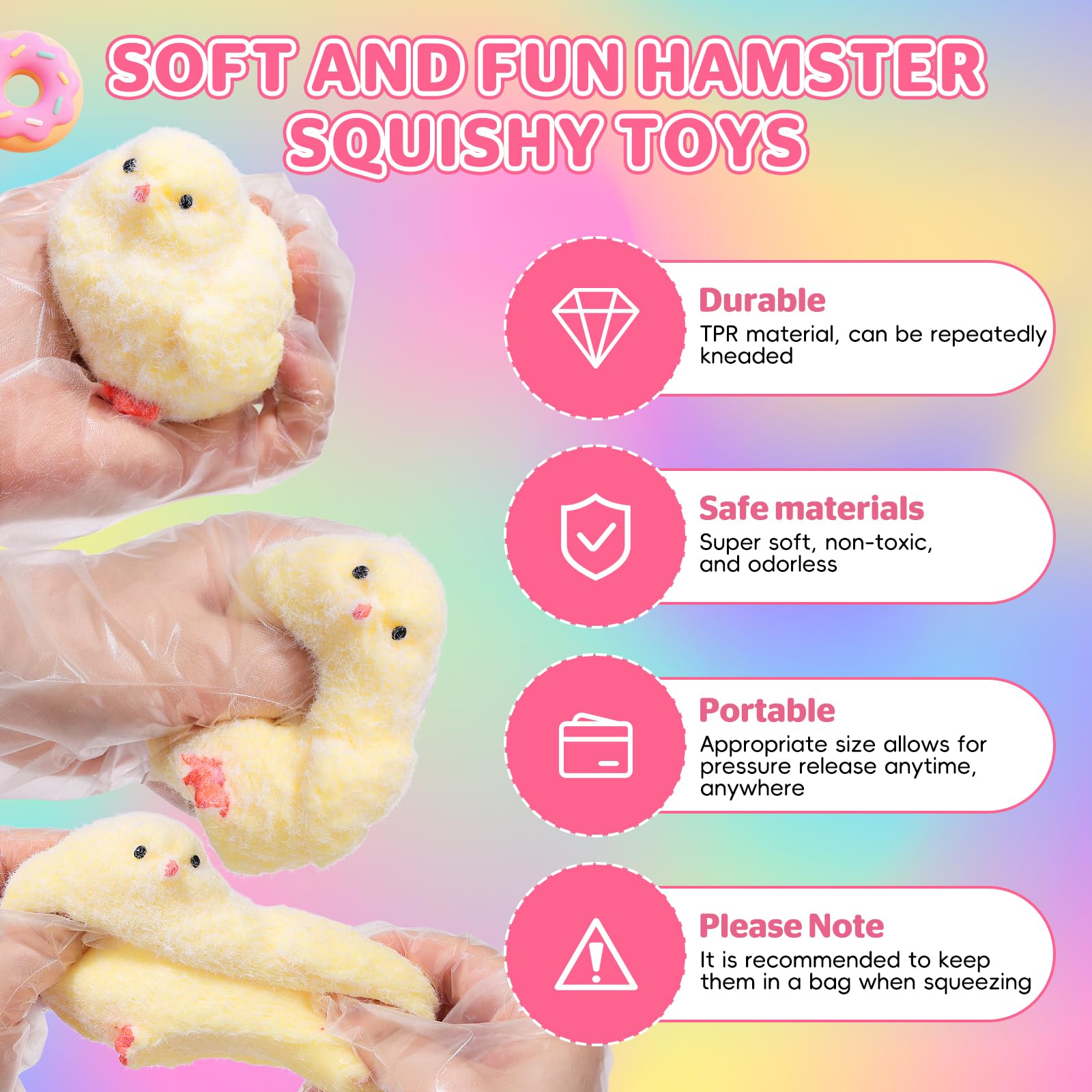 Besnel Taba squishy chick in PVC bag keeps clean, ready to use
