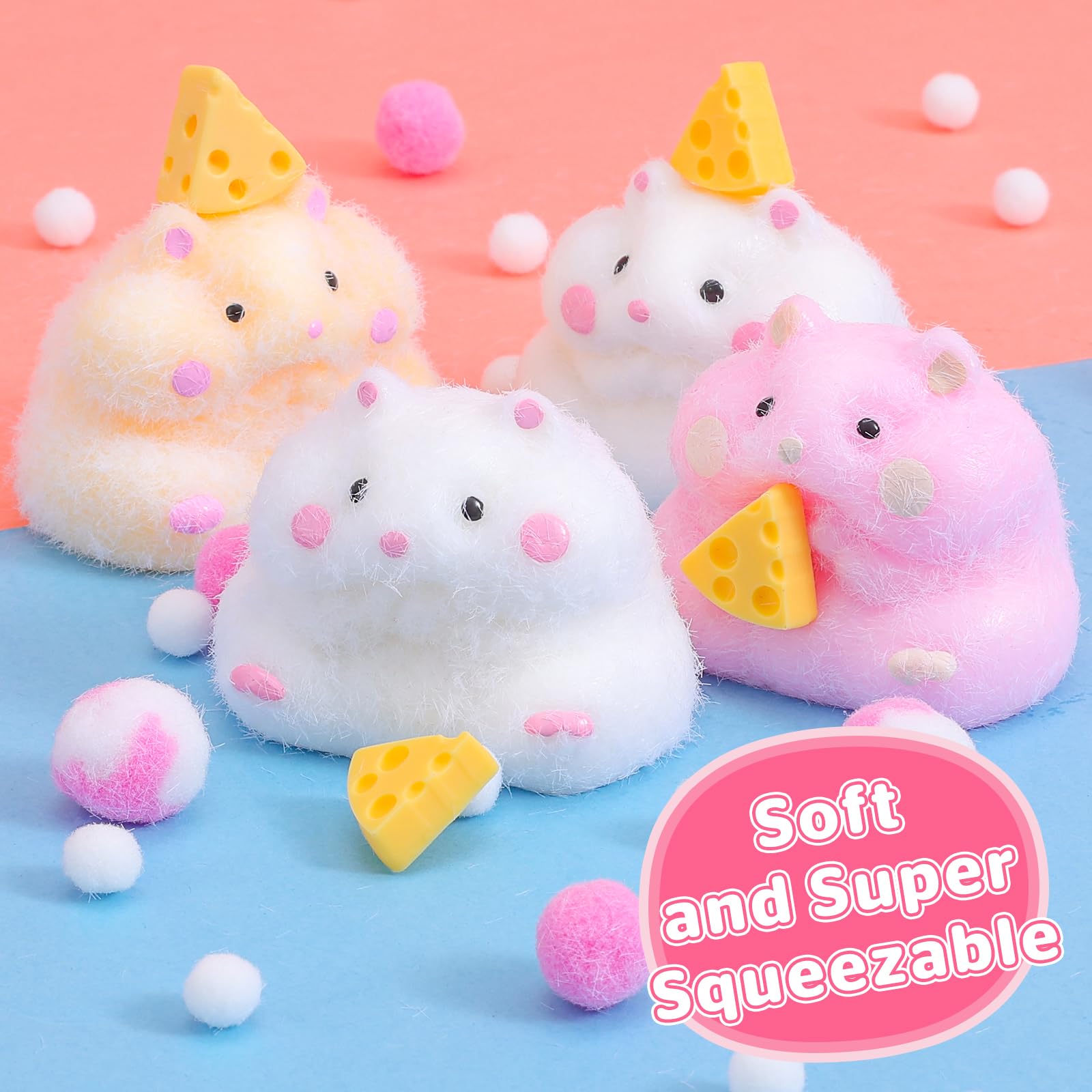 Close-up of BESNEL Taba squishy hamster's soft tactile detailing.