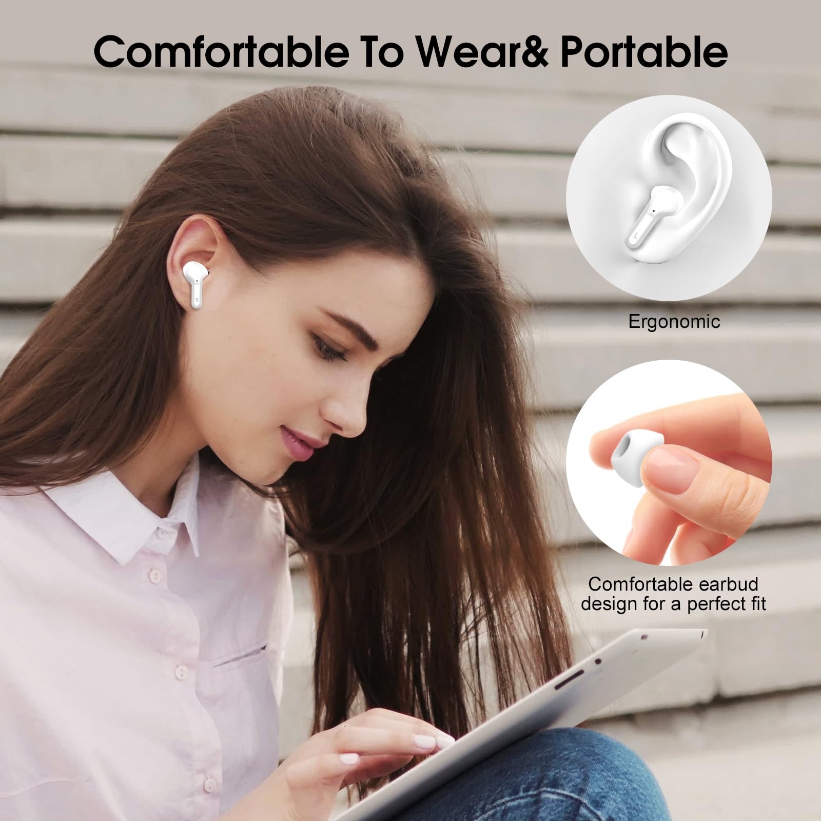 Besnoow wireless earbuds IP7 waterproof design protects during workouts