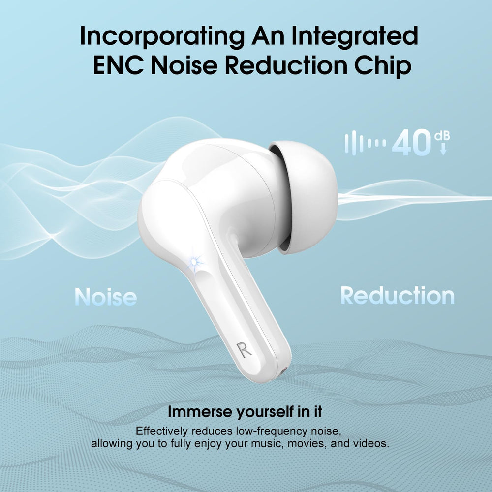 Besnoow wireless earbuds LED display shows battery status at a glance