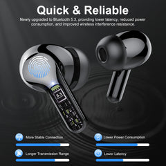 BESNOOW wireless earbuds with magnetic pairing for instant connection.