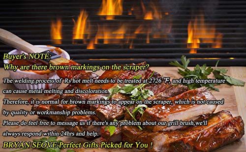 BEST grill brush durable weave-steel design resists bending for lasting use.