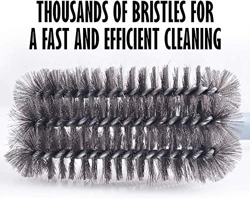 BEST grill brush shows stainless steel bristles for powerful grease removal without scratching.